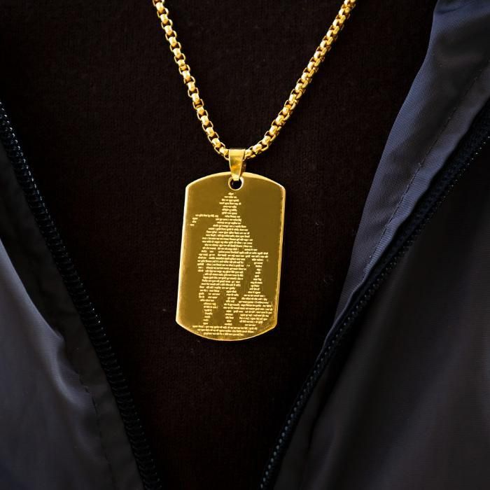 Golden Hanuman Chalisa Pendant with Chain