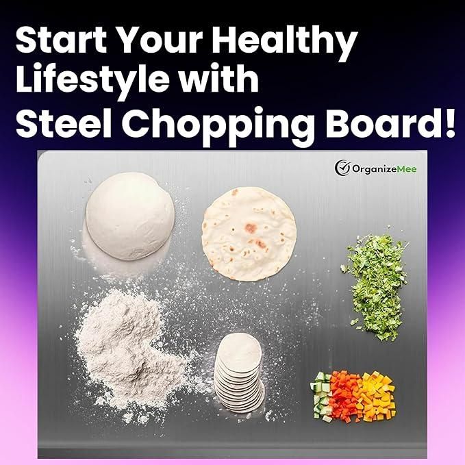 Premium & Hygienic Stainless Steel Chopping Board (35x31cm)