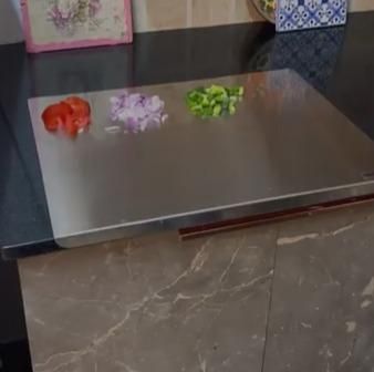 Premium & Hygienic Stainless Steel Chopping Board (35x31cm)