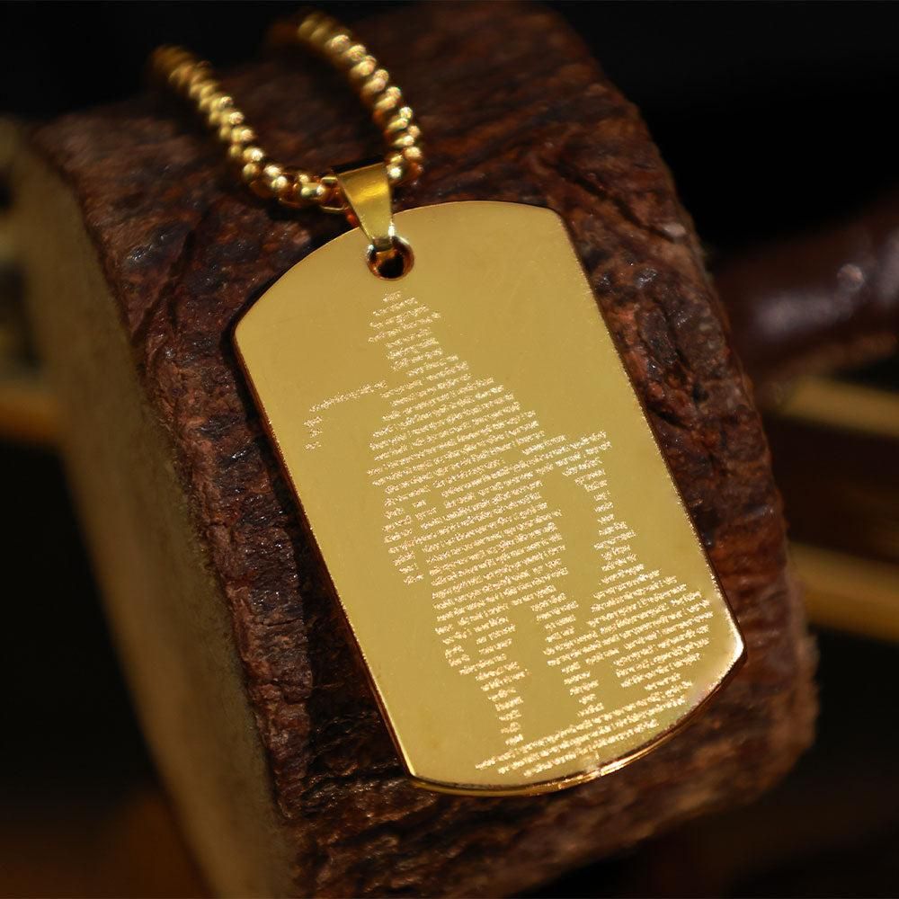 Golden Hanuman Chalisa Pendant with Chain