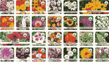 100 Flower Seed Varieties Pack + FREE Plant Growth Supplement!